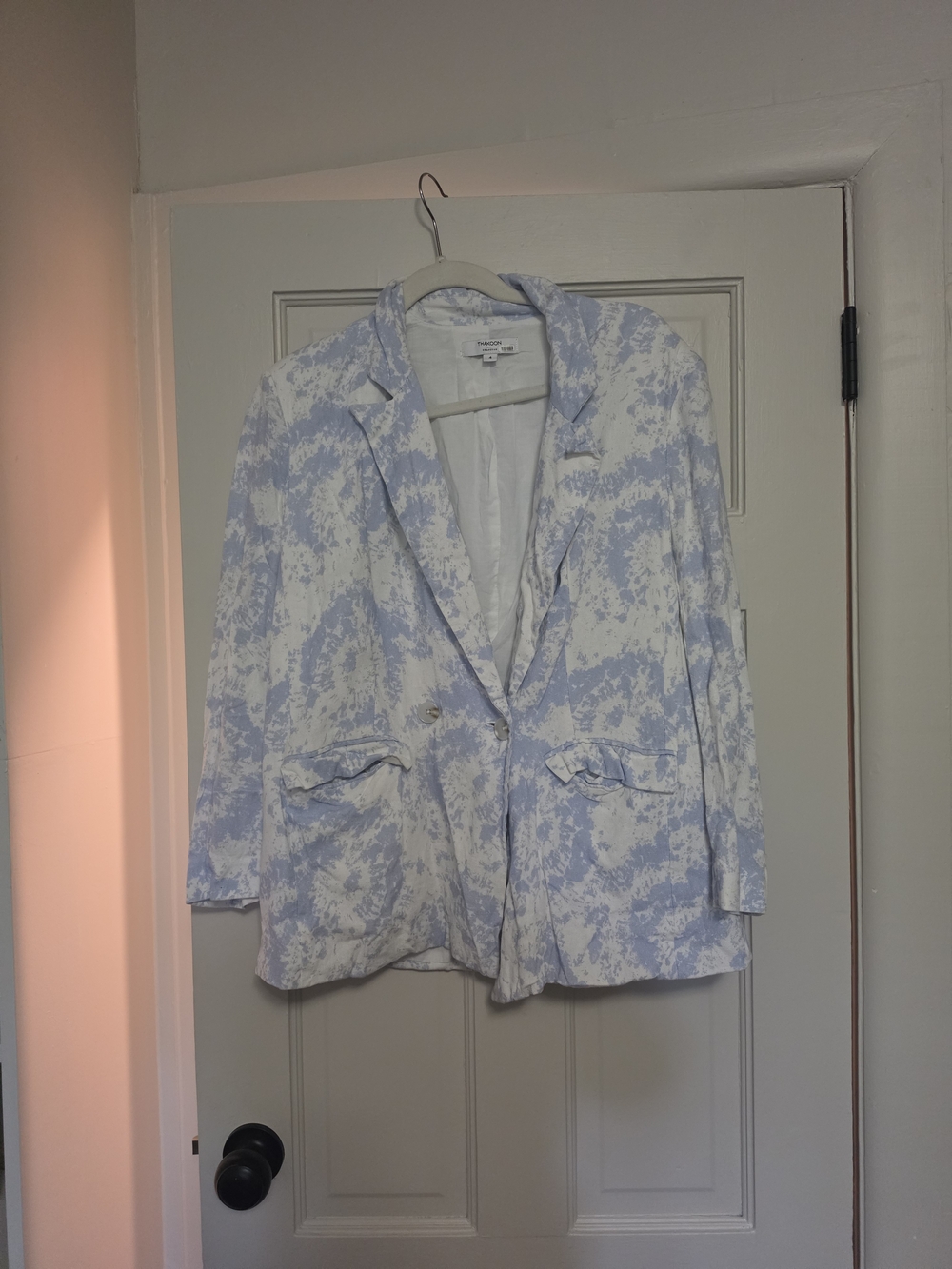 Thakoon 4 Light Blue & White Printed Women's Blazer